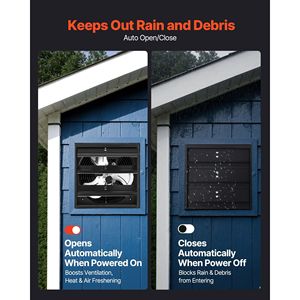 Ventola di scarico otturatore da 10 pollici a velocità variabile regolatore a parete soffitta sfiato 900 CFM motore a corrente alternata in acciaio resistente a basso rumore per - Product Image 5