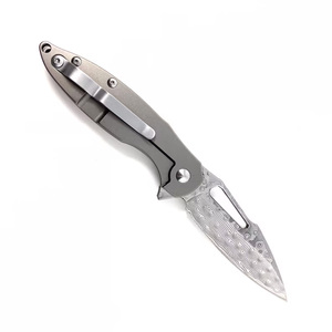 Handmade Damascus Steel Folding Knife Compact Pattern Steel Pocket <b>Tool</b> Outdoor <b>Camping</b> Hiking Fishing Travel Utility Knife - Product Image 2