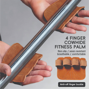 Poignées en cuir en gros à 3 trous pour gymnastique, en sachet poly, durables, unisexes, pour musculation et haltérophilie - Product Image 2