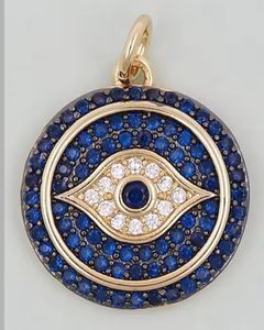 Colgante de Ojo Turco Chapado en Oro de 18K con Piedra Azul, Amuleto de Protección, Colgante de Lujo para Mujer, Joyería Fina de Estilo Rapper - Product Image 1