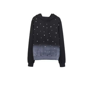 Sudadera con capucha casual de invierno con pedrería para hombre, con cremallera completa, diseño de calavera, brillante, con cristales, transpirable - Product Image 3