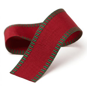 Cinta de grogrén navideña roja y verde de 25 mm de Neelkamal Industries, lazos decorativos tejidos para envolver regalos, festiva, 100 % poliéster - Product Image 6