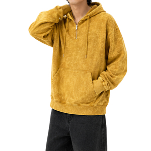 Sudadera Vintage con Cierre de Cremallera, Lavado Ácido, para Hombre y Mujer, Unisex, Felpa Gruesa, Ropa Urbana, Proveedor de Ropa de Marca Privada, Venta al Por Mayor - Product Image 3