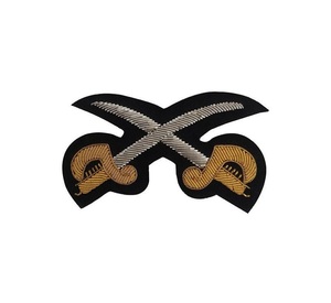 Hot selling Custom Shape Size Hand-Embroidered <b>Sew</b>-On Patch Badges with Safety <b>Pin</b> Attachment OEM/ODM Uniform Badges - Product Image 2