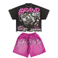 T-shirts à manches courtes en jersey uni pour hommes, coupe slim, 100% coton, avec impression numérique anti-UV, personnalisables avec logo et effet délavé à l'acide