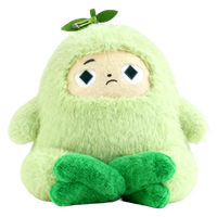 Jouet en peluche vert mignon, animal en peluche, poupée douce, feuille de dessin animé pour enfants
