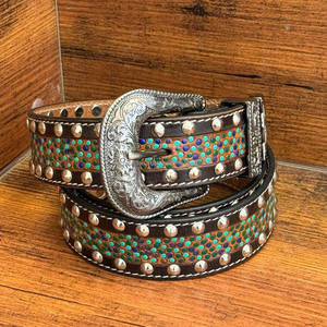 เข็มขัดหนังวัวแท้สำหรับผู้ชายและผู้หญิงสุดหรูเข็มขัดหนังวัวแท้แบบติดปุ่มปรับแต่งได้สำหรับงานเลี้ยงตอนเย็นแนววินเทจ - Product Image 4