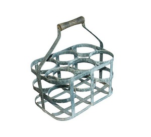 Metal Bottle Carrier <b>6</b> Pack Holder Standing Drinkware Organizer <b>for</b> Kitchen Counter Industrial Style Rust Resistant - Product Image 1