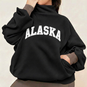 เสื้อสเวตเชิ้ตผ้าฟลีซคอตั้งทรงหลวมไหล่ตกสีเหลืองแบบกำหนดเองสำหรับผู้หญิง สวมใส่สบายในฤดูหนาว ขายส่งในสหรัฐอเมริกา สหราชอาณาจักร ยุโรป รับผลิตแบบ OEM - Product Image 6