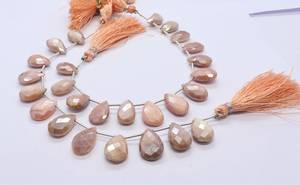 Cuentas facetadas de piedra lunar de melocotón natural en forma de pera de 9x15-11x17 mm, cuentas de piedra lunar de 8 pulgadas, cuentas de piedra lunar de melocotón en forma de pera - Product Image 6