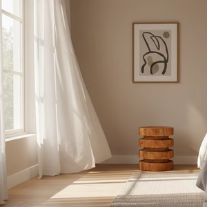 Taburete de Madera de Teca Natural Estilo Escandinavo con Acabado Ecológico, Ideal para Decoración del Hogar, Asientos de Cafetería y Muebles de Hotel - Product Image 3