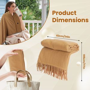 Sciarpa Riscaldante USB 77x24 Pollici, Coperta Elettrica Indossabile con Cerniera, 3 Livelli di Riscaldamento, per Interni ed Esterni, Taglia M - Product Image 3