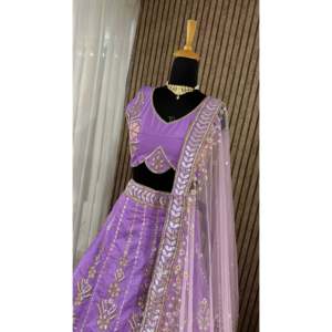 Designer Women's Party Wear Lehenga Choli with <b>Rainbow</b> <b>Sequins</b> Work - Product Image 5