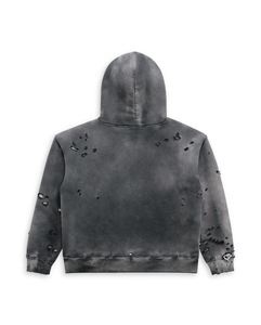 Sudadera con Capucha Oversize para Hombre, Teñida, de Felpa Francesa, Estilo Urbano, Color Sólido, Diseño Desgastado, Ropa de Otoño - Product Image 2