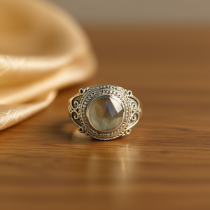 <b>Labradorite</b> Moissanite <b>Ring</b> 4.8 Grams Elegant and Unique Jewelry Accessory - Product Image 3