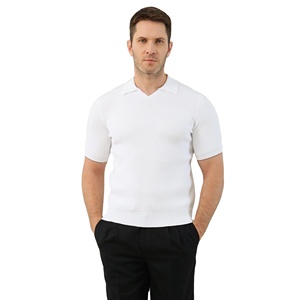 Polo de punto de algodón informal para primavera y verano para hombre, camiseta de solapa informal de tendencia a la moda, camiseta Polo informal sencilla de talla grande para hombre - Product Image 3