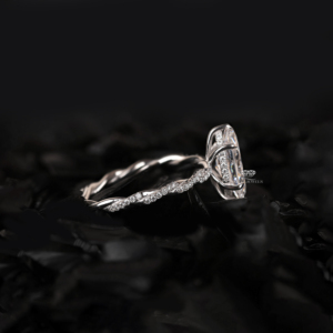 Marquise Cut Lab Grown Diamond Engagement Ring 14K Gold Twisted Pave Band Solitaire <b>Bridal</b> Ring Wedding Jewelry Wholesale - Product Image 2