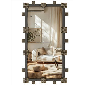 Espejo de pared de metal estilo industrial con marco de hierro para salas de estar tipo loft, cocinas o pasillos urbanos de proveedor indio - Product Image 1