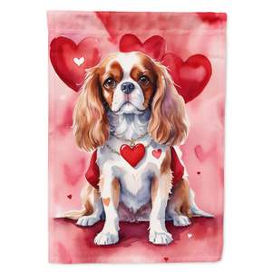 Cavalier Spaniel Día de San Valentín Bandera de jardín Buzón decorativo multicolor y cartel de patio para ilustraciones de césped para camas de flores - Product Image 1