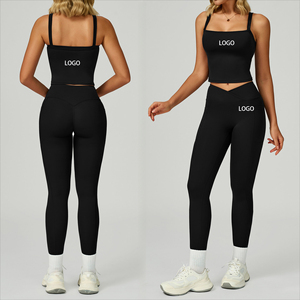 Conjunto de Yoga para Mujer 2026, Dos Piezas, Secado Rápido, Ecológico, Color Sólido, Tallas Grandes, Spandex/Nailon, Ropa Deportiva Elástica, Cintura Elástica - Product Image 3