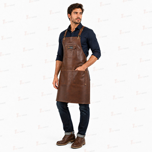 Tablier de soudeur en cuir véritable robuste pour homme, en cuir de vachette pleine fleur, tablier de travail de forgeron, résistant aux flammes, sangles réglables, porte-outils - Product Image 3