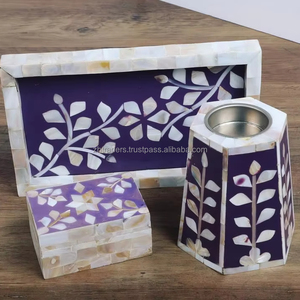 Élégant luxe perle Mubkhar ensemble fait à la main nacre incrustation porte-encens parfait pour Ramadan Eid arabe cadeau spécial - Product Image 1