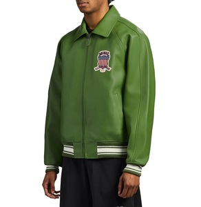 Nouvelle collection – Blouson bomber homme grande taille en cuir véritable de vachette, style vintage, coupe-vent, éco-responsable, fermeture éclair, sur mesure - Product Image 4