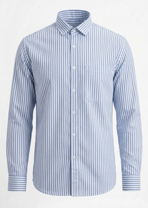 Chemises décontractées pour hommes en polycoton à rayures, coupe classique, col rabattu, séchage rapide, pour le bureau, vente en gros, service OEM, Inde - Product Image 6