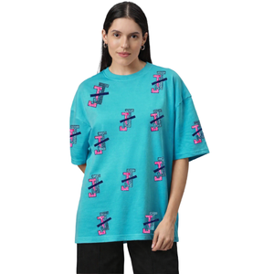Custom Wholesale Oversize Women's Casual Half-Sleeved T-Shirt with Sequin Embroidery Loose Fit Customizable T-shirt for Summers - Product Image 3