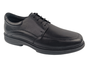 Chaussures habillées formelles pour hommes Dlords Larry Derby en cuir véritable noir, à lacets, antidérapantes, avec semelle intermédiaire EVA amortie - Product Image 1