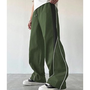 OEM Service Custom Wholesale Casual Trendy Straight Mid <b>Baggy</b> Men's <b>Joggers</b> Oversized Track Pants 100% Cotton Print Embroidery - Product Image 2