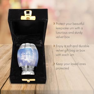 Urna Funeraria para Cenizas Humanas, Diseño Amor de Cristo, para Entierro o Funeral, Extra Grande, Grande y Pequeña, para Guardar Recuerdos - Product Image 2