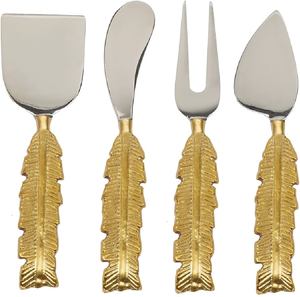 Brass Cheese Sets Flower Handle <b>Knife</b> Soft & Hard Cheese Butter 3 Pieces Sets Cheese Tools At Lowest Prices - Product Image 3