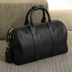 Vintage Genuine Leather Duffel <b>Bag</b> Zipper <b>Travel</b> Gym <b>Weekender</b> <b>Bag</b> for Sports Daily Use - Product Image 1