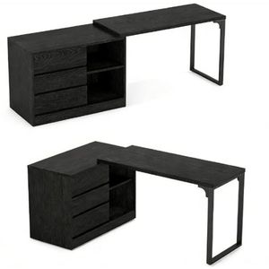 Scrivania angolare a L con contenitore per spazi ridotti, scrivania per computer - Product Image 5