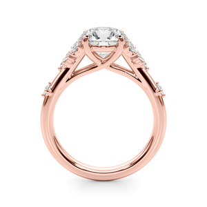 Anillo de Boda con Diamante de Corte Brillante Cultivado en Laboratorio, Certificado por IGI, con Detalles Laterales de Diamantes, Oro 10K/14K/18K, Plata 925/935, Bañado en Rodio - Product Image 4