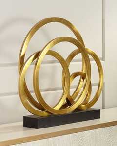 Escultura Cinética Espiral de Metal Chapado en Oro Moderna, Objeto Decorativo de Arte para Mesa, Artesanía Metálica, Pieza de Arte para Decoración de Interiores Moderna - Product Image 2