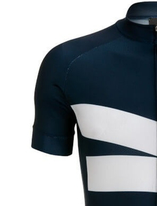 Maillot de Ciclismo Azul Marino para Hombre, Diseño con Bloques de Color Blanco, Manga Corta, Transpirable, de Secado Rápido, Antibacteriano, 180g, Poliéster - Product Image 3