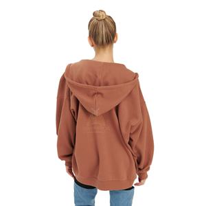 Sudadera con capucha con cremallera de gran tamaño de alta calidad para mujer profesional 100% algodón polar logotipo frontal diseño moderno - Product Image 3