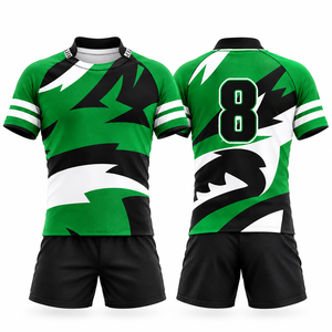 Customized Men Sublimation Rugby <b>Shirts</b> Shorts Set Custom Team Name Printed Quick Dry Breathable 100% Polyester Sportswear - Product Image 3