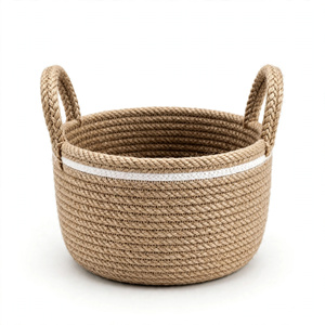 Meilleure Vente Panier de Rangement Rond en Jute pour Œufs avec Poignées Design Moderne pour Stockage Alimentaire Exportation du Bangladesh - Product Image 1