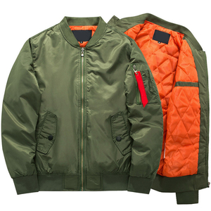 ENROBE APPAREL Factory Zip Classic Unisex Plain Custom Digital Printing Canvas Front Windproof Quilted Bomber Blank <b>Pilot</b> <b>Jacket</b> - Product Image 2
