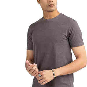 Men's Plain Cotton T-Shirt <b>Short</b> Sleeve O-Neck Regular Fit Solid Color Casual Wear - Product Image 1
