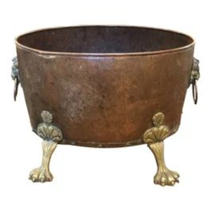 Pot de fleurs rustique en métal avec motif circulaire, finition sculptée à la main, pour la décoration des plantes de jardin, jardinière artisanale en solde - Product Image 5