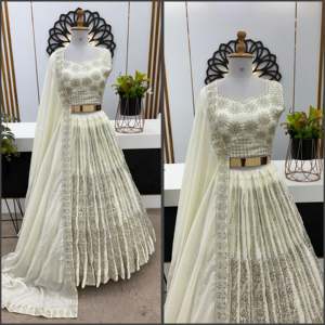 Lehenga choli ชุดแต่งงานชุดแต่งงานชุดแต่งงานลำดับงานเย็บปักถักร้อยที่สวยงาม - Product Image 6
