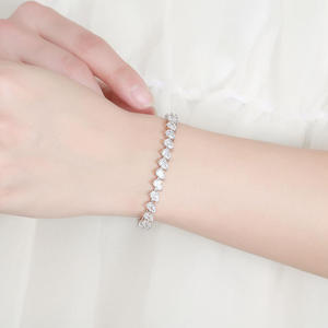 Moissanite Tennis Bracelet Silver Pear Cut Teardrop Sparkling Bracelet Elegant <b>Gift</b> for Her Anniversary Bridal - Product Image 4