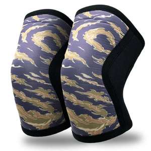 Genouillère en néoprène de 5 mm d'épaisseur avec motif souriant coloré, antidérapante pour la musculation, respirante - Product Image 3