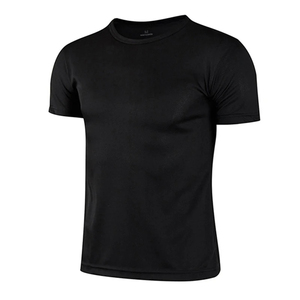 T-shirt en jersey tricoté noir à manches courtes et col rond pour homme, imprimé, avec logo frontal, décontracté, couleur unie, léger et écologique - Product Image 1