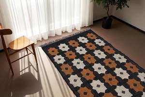 Tapis géométrique Kilim fait main, rectangulaire, en laine, à poils moyens, écologique, tufté à la main, pour salon, nettoyage localisé, Krafterscustom - Product Image 4