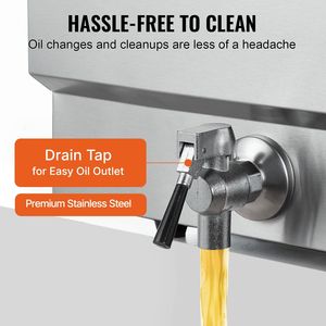 Friggitrice Elettrica Commerciale da 3000W, Grande Capacità 30.6Qt/29L, Friggitrice Singola in Acciaio Inossidabile, Cestello per Friggere la Tacchino, da Banco - Product Image 5